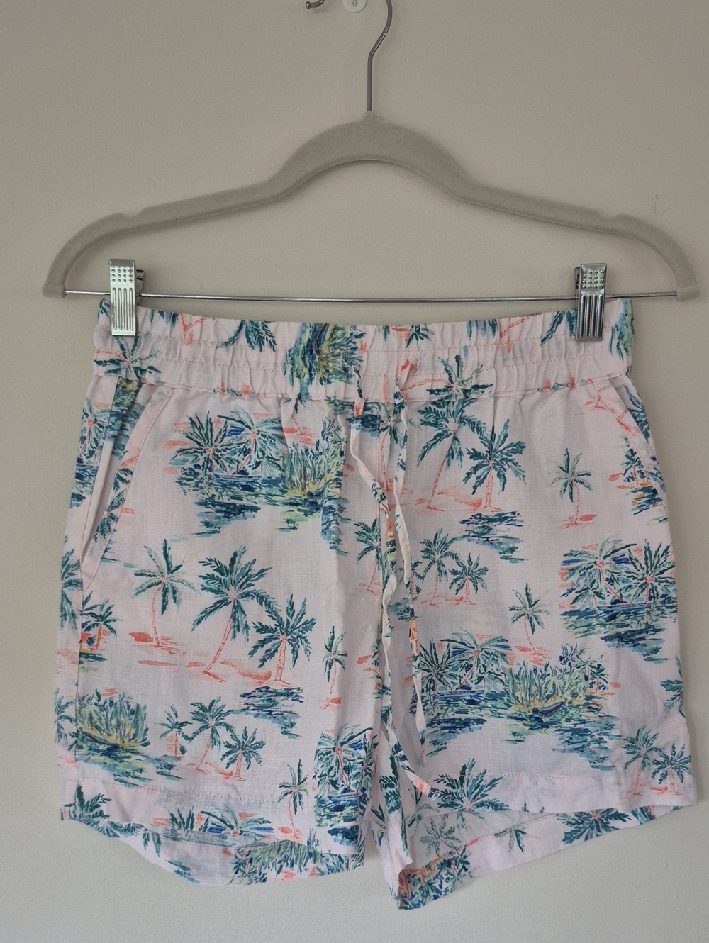 Tommy Bahama Pink Tropical Palm Print Drawstring Shorts